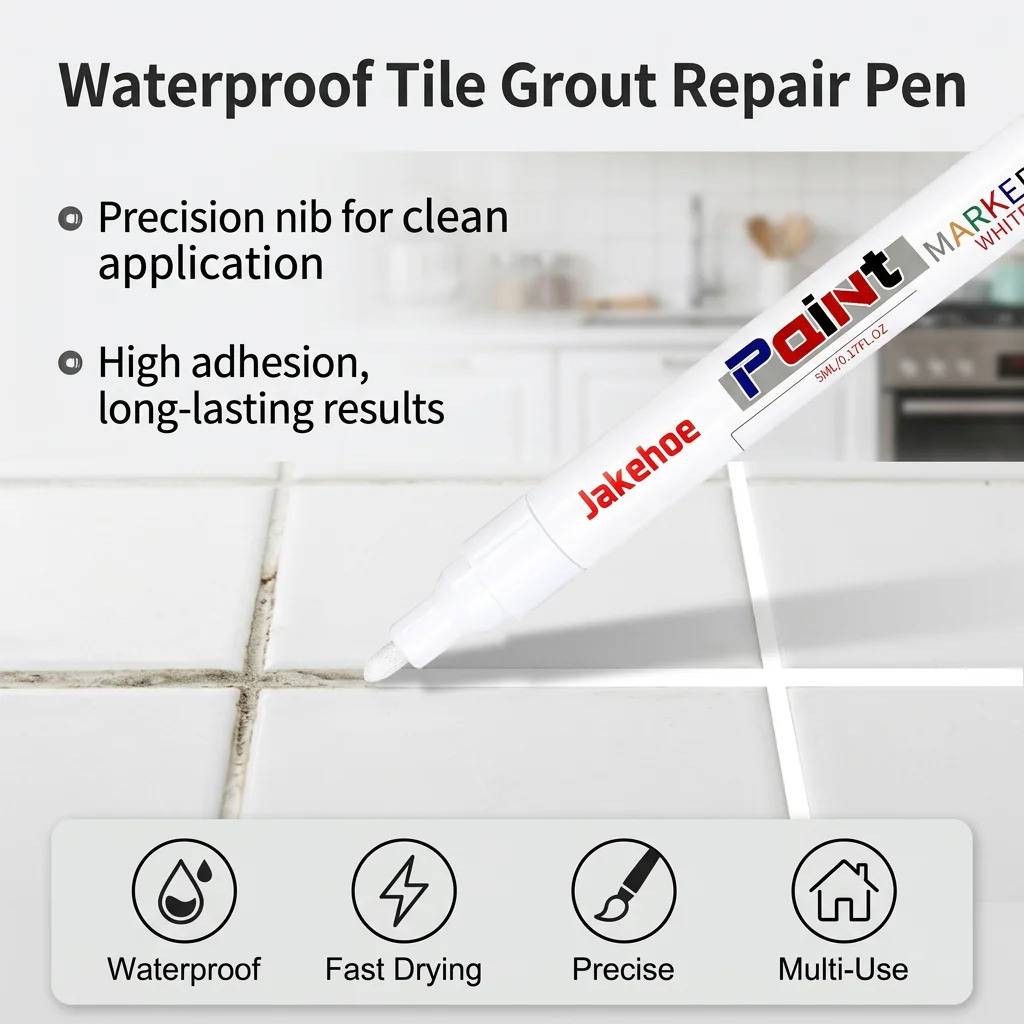 قلم إصلاح فواصل البلاط الأبيض  - مراجعة Home Bathroom Tiles وسعره