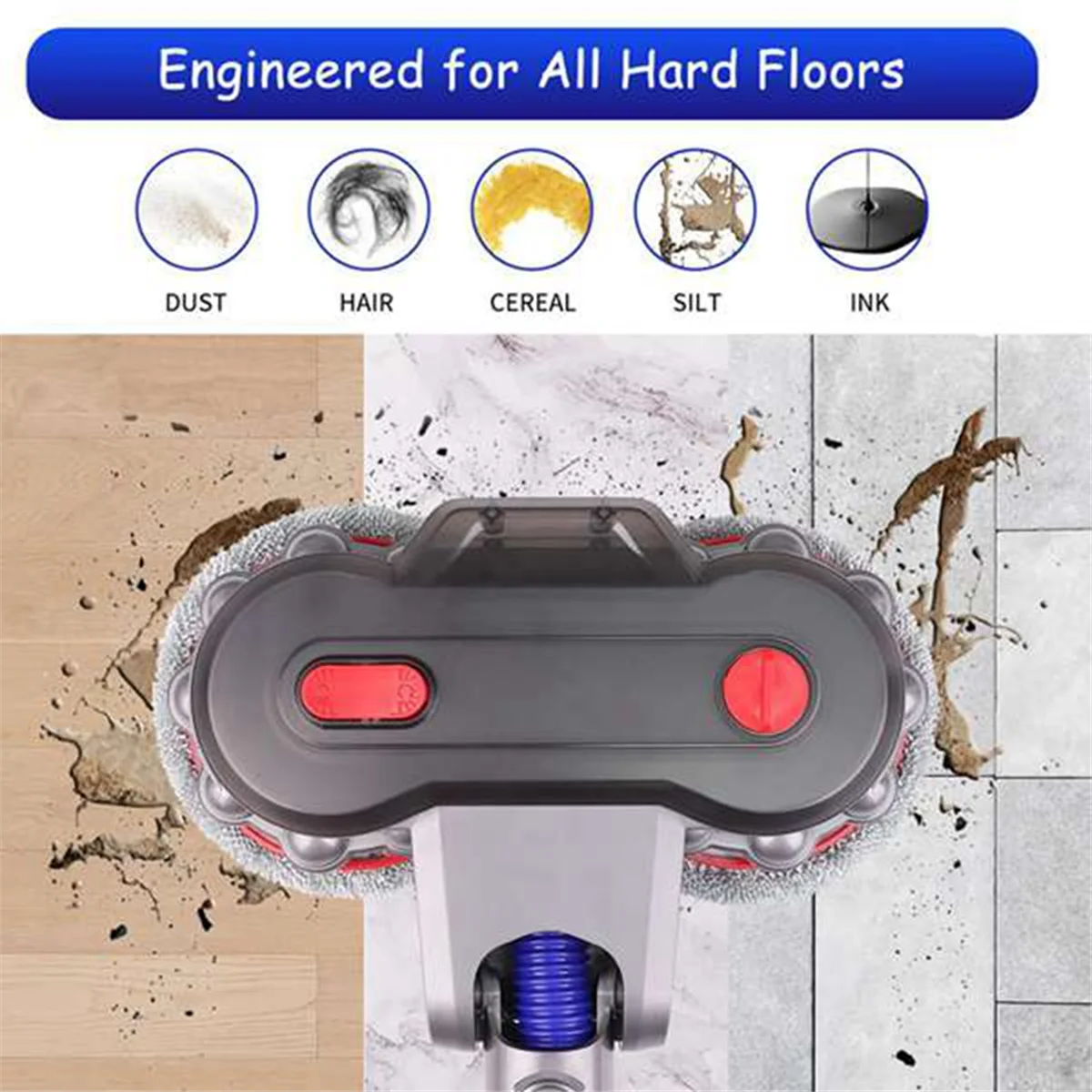 Electric Floor Mopping Head for Dyson V15 V8 V7 V10 V11 Vacuum Cleaner Attachments Mop with Removable Water Tank