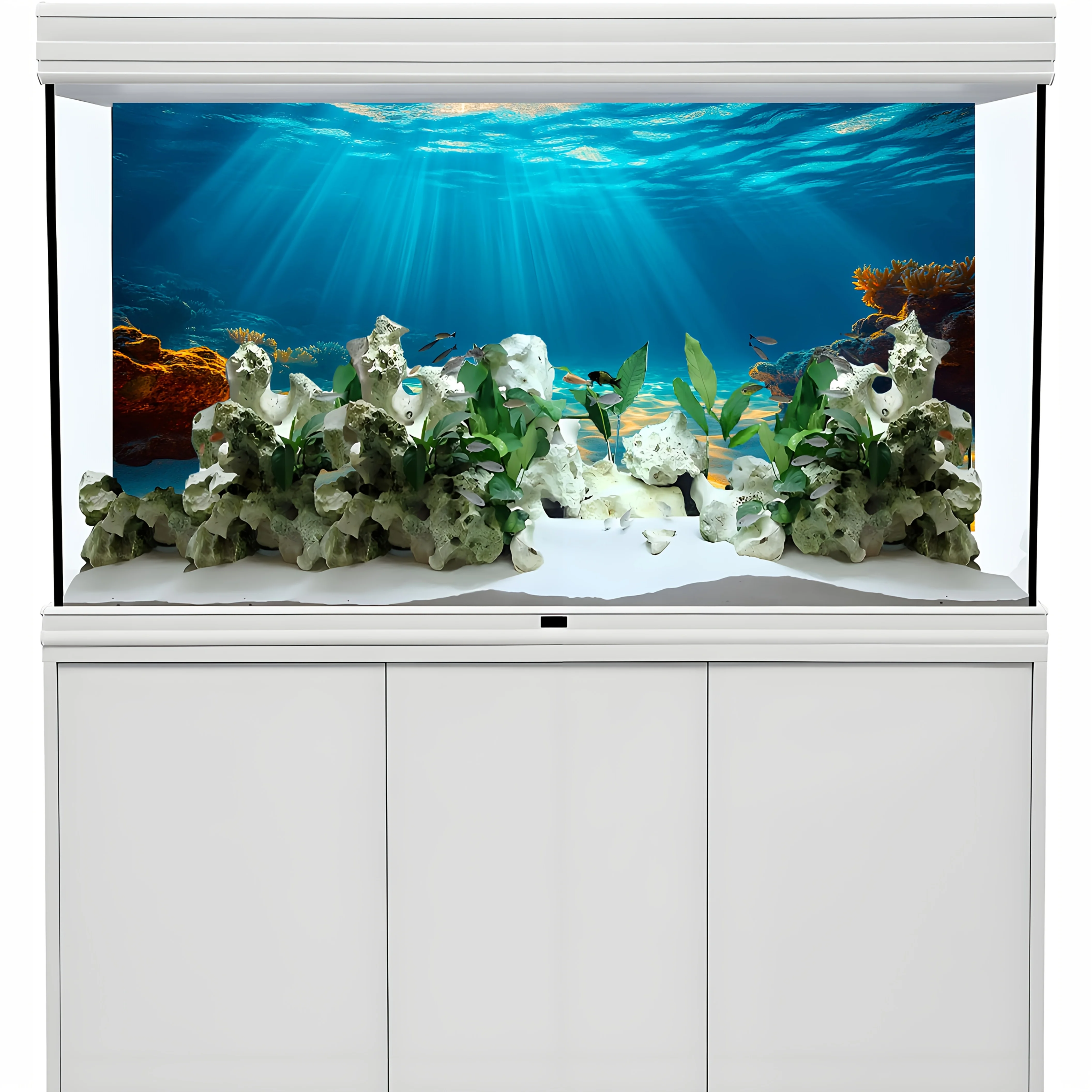 Sunshine Beach, Aquarium-Hintergrundtapete, Aquarium-Aufkleber, geeignet für Aquarien, Aquarien, High Definition – Detail 4