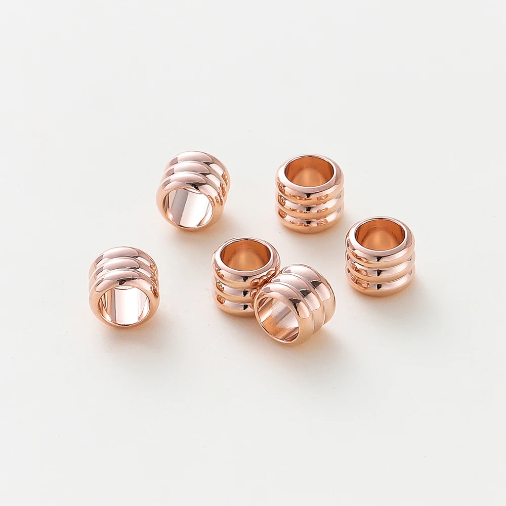 20 30 50 teile/los 14K 18K Gold Überzogene Zylinder Charme Metall Perlen Lose Spacer Perlen Für Armband DIY schmuck Machen Zubehör