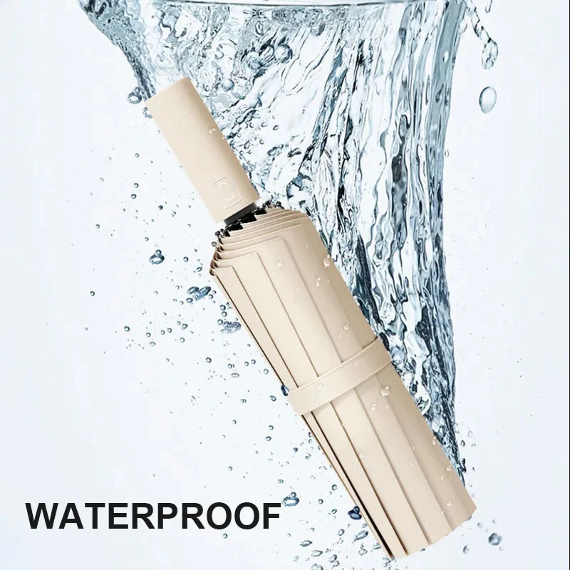 Modischer großer Reiseschirm, strapazierfähig, winddicht, wasserdicht, vollautomatisch zu öffnen und zu schließen, Sonnenschirm und Regenschirm