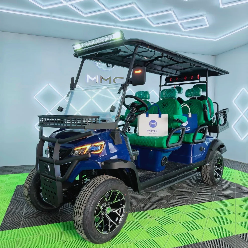 

2026 Новая тележка для гольфа с одобренным CE, 6 мест, тележка для гольфа с солнечными панелями, удобная внедорожная электрическая тележка для гольфа
