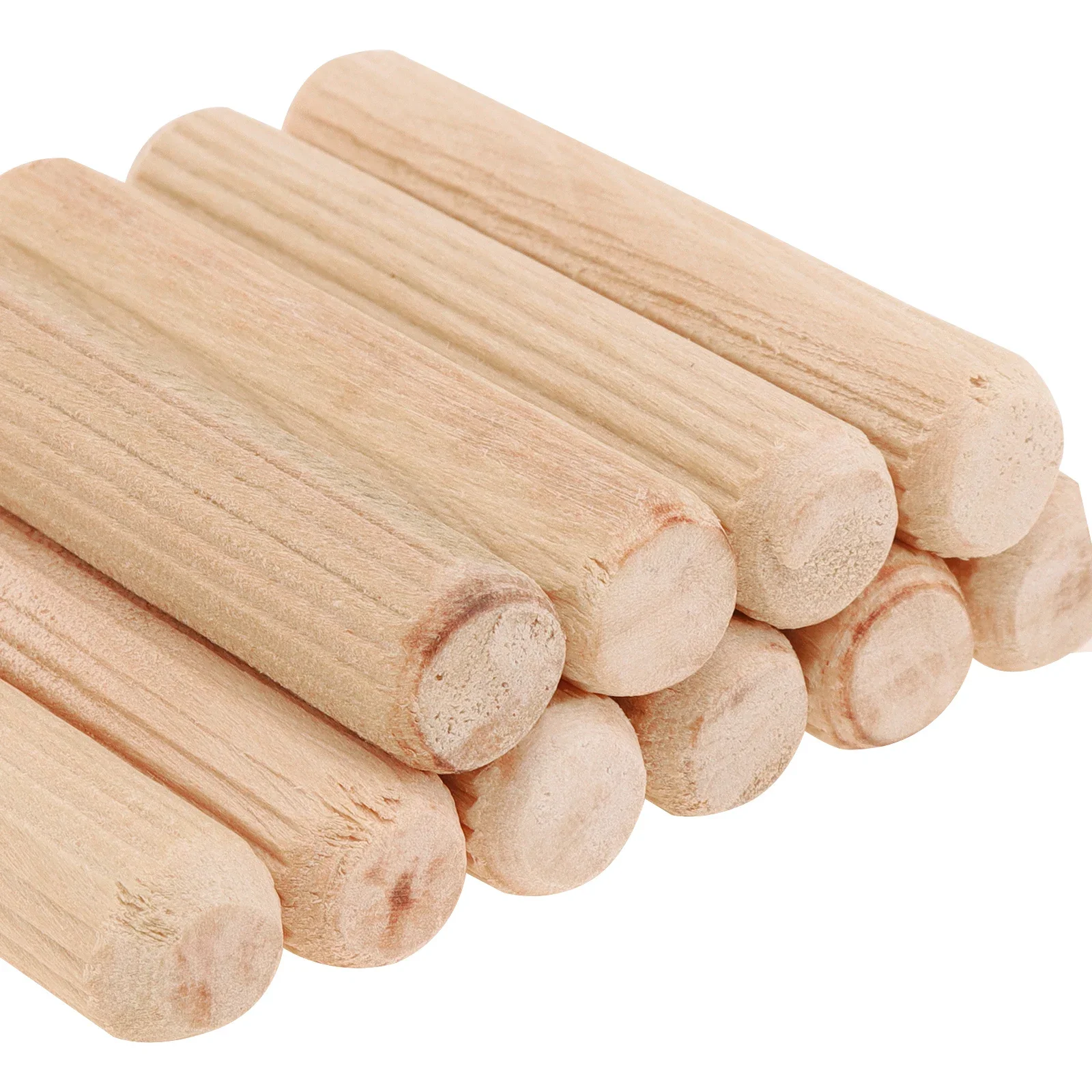 10pcs Wooden Dowels Hard Wood Grooved Plugs Furniture Woodwork Grooved Fluted Pin Craft Carpentry Woodworking Doweling Jig Kit