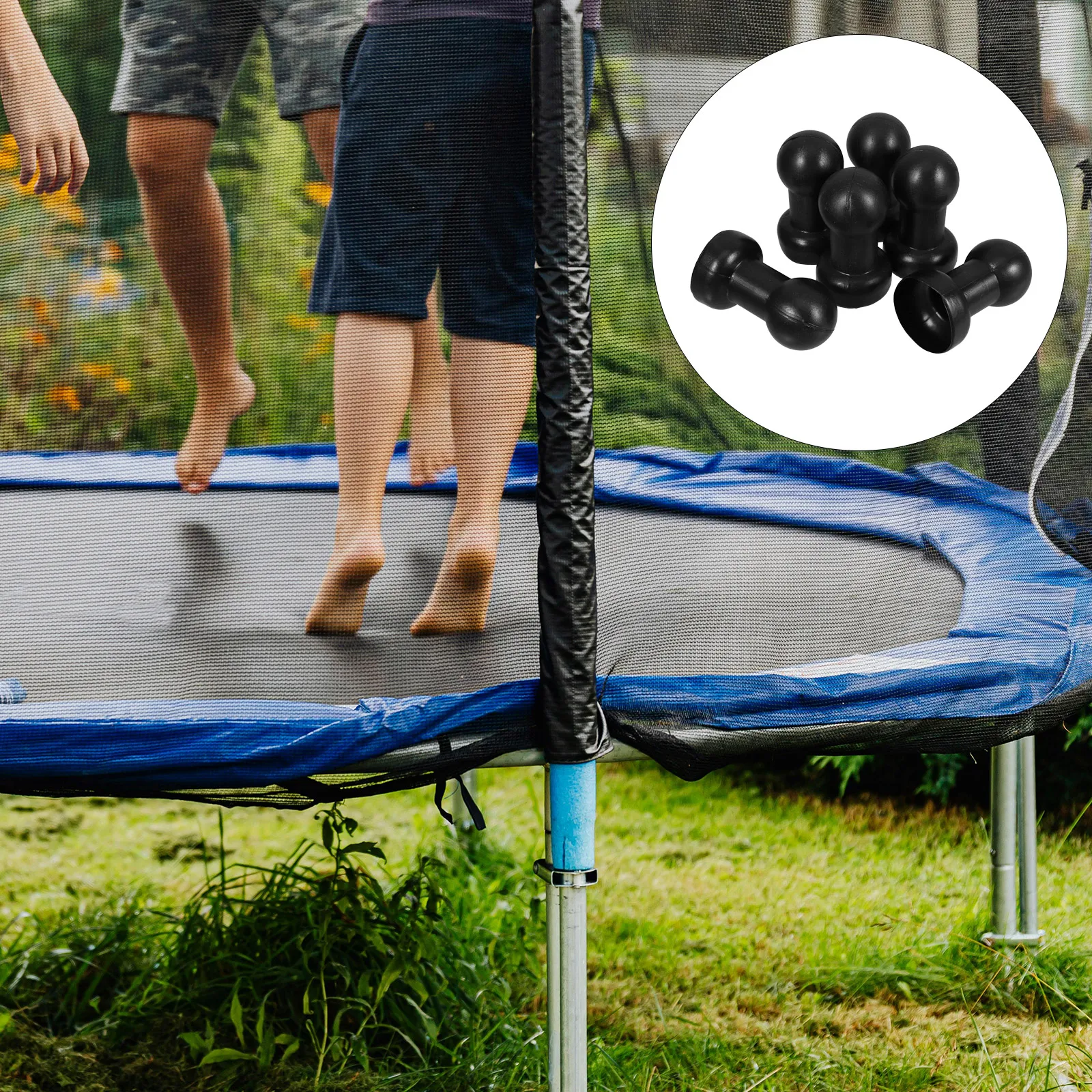 6 pezzi Tappo per palo per recinzione trampolino per gancio a rete Tubo per trampolino Tappo terminale in plastica Punte per palo trampolino Accessori per trampolini