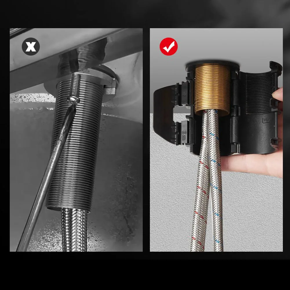 Basin Fastener Faucet Fixing Base ABS Black Buckle Design No Disassembly Required No Tools Required High Quality