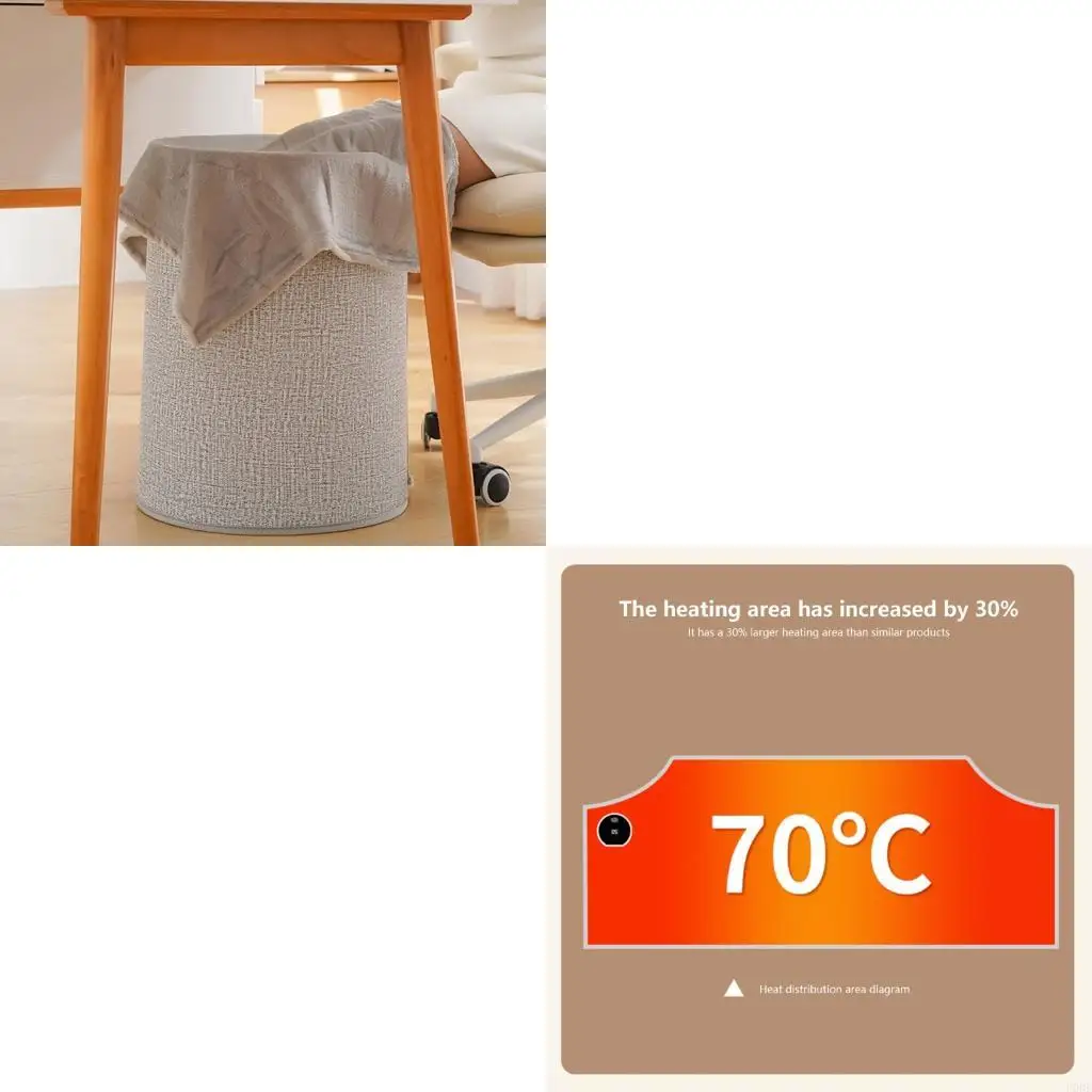 

110V Under Desk Foot Warmer Quiet Foot Warmer Legs Feet Foot Warmer Under Desktop Portable Space Heating for Women