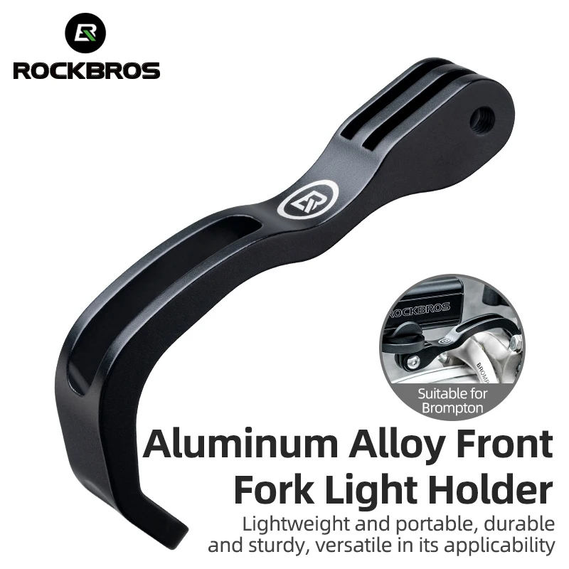 ROCKBROS Front Fork Cycling Light Holder CNC Aluminum Alloy Bicycle Mount MTB Road Foldable Bike Gopro Cameras Exension Bracket