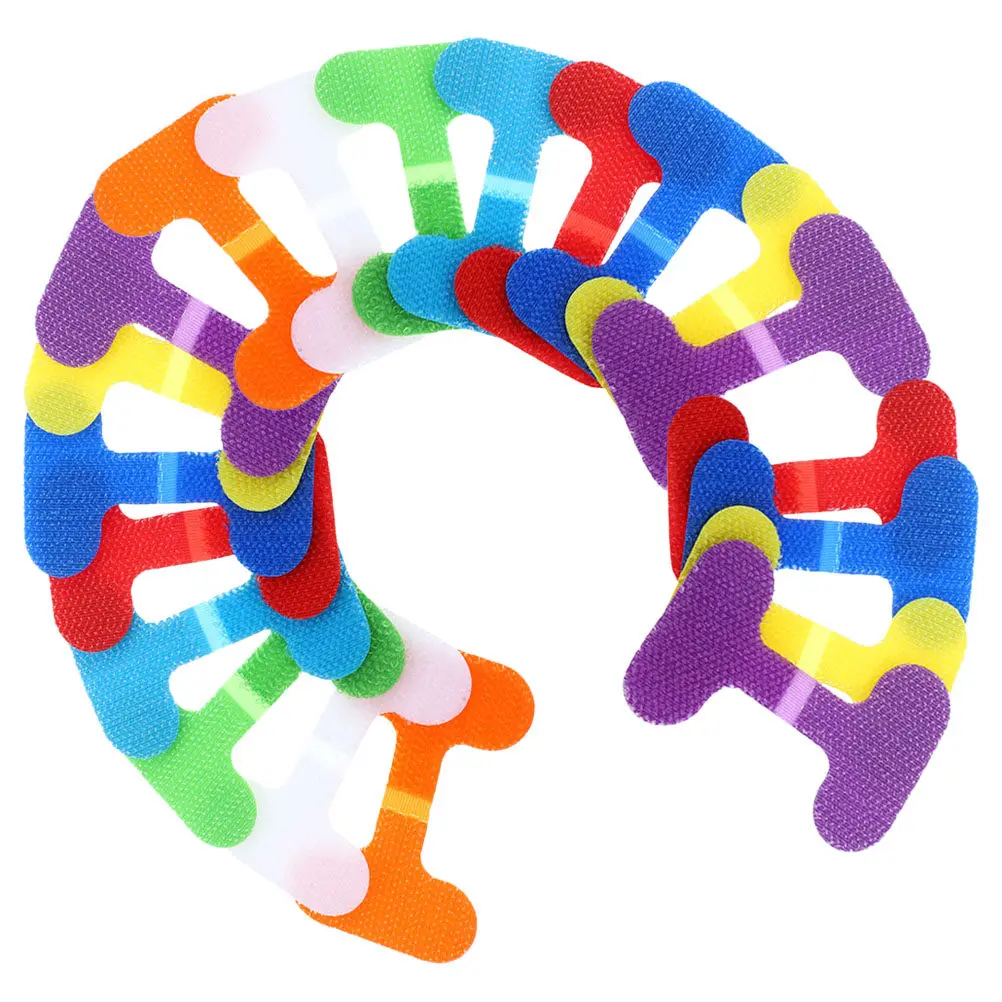 20Pcs Stylish Color Cable Labels Tags Nylon Cord Organizer for Chargers Cables Data Lines Efficient Identification Portable