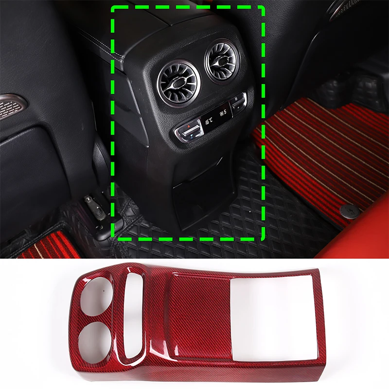 

For Mercedes Benz G-Class W461 W463 19-22 Real Carbon Fiber Rear Air Conditioning Vent Frame Cover Trim Sticker Car Accessories