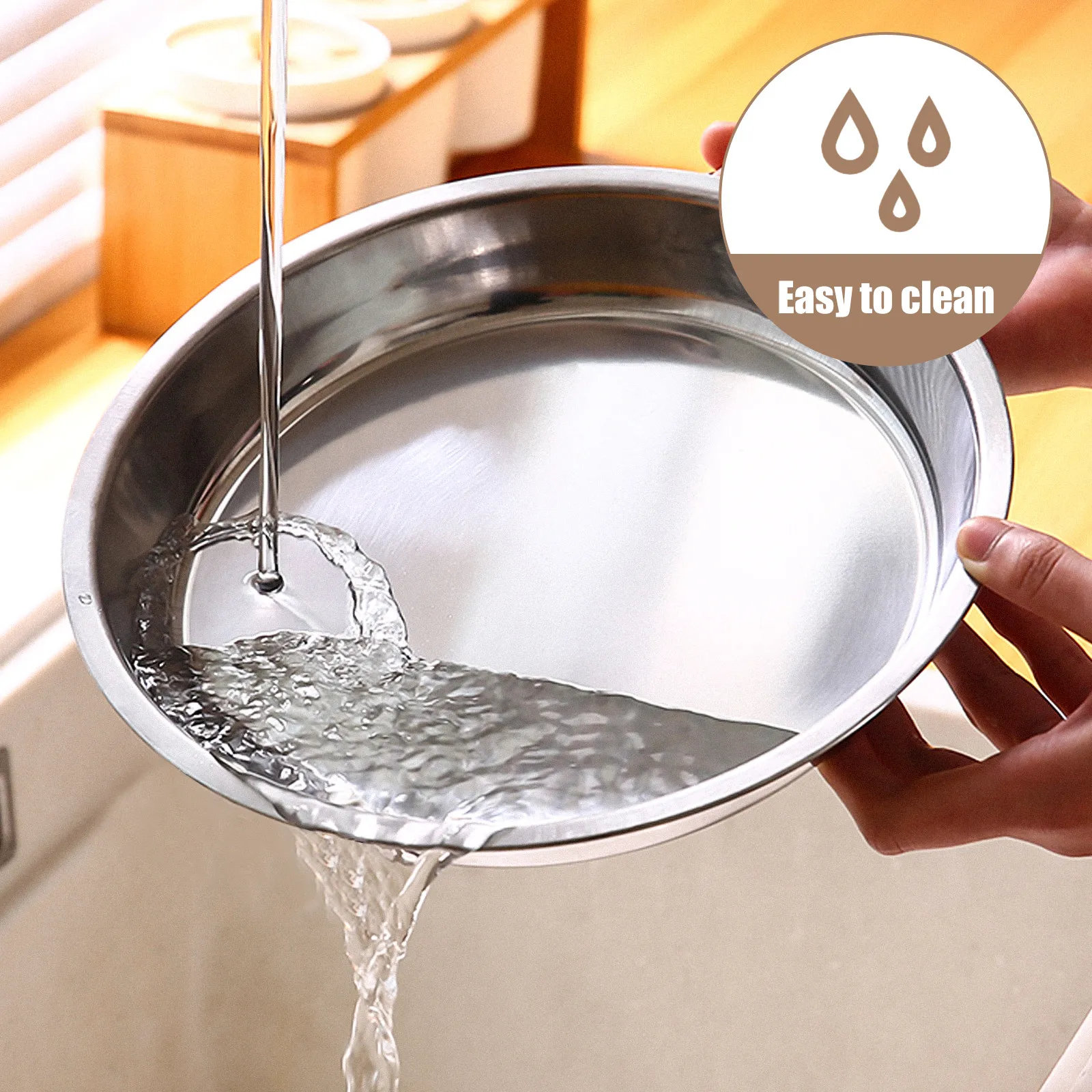 

1Pcs Premium Stainless Steel Wooden Sushi Rice Bucket for Mixing Rice Making Sushi Bibimbap Korean Japanese Style Food Serving