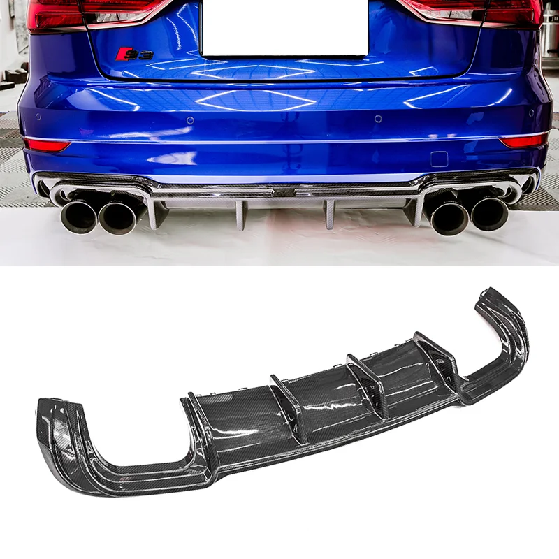 

RS3 Dry Carbon Fiber Rear Bumper Lip Car Diffuser Lip For Audi RS3 8V Sedan, 100% Tested Well