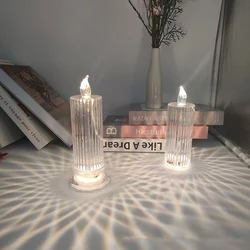 Diamond LED Candle Night Light Acrylic Crystal Night Lamp Home Table Decorations Energy Saving LED Electronic Candle Lamp