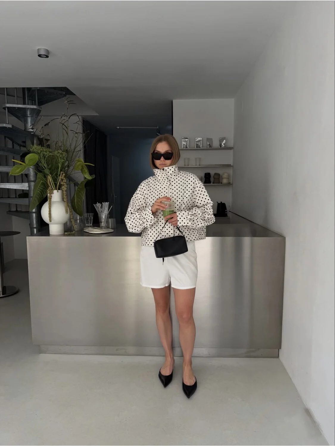 ZHAOLIN Polka Dot Casual Jacket Loose Outdoor Women's Fashion Breathable Short Coat Black White round Dot Early Autumn New Model