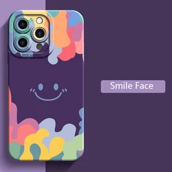 Luksusowe etui Ice Cream Smile Face do iPhone'a 16 15 14 13 12 11 Pro Max Mini X XS XR 7 8 Plus SE 2 Wstrząsoodporna miękka silikonowa osłona