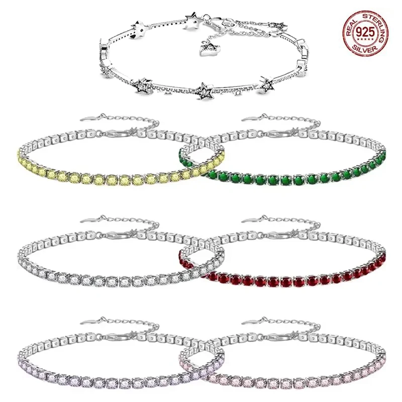 

Hot selling 925 sterling silver exquisite couple's pentagram charm bracelet DIY men's and women's surprise jewelry gift