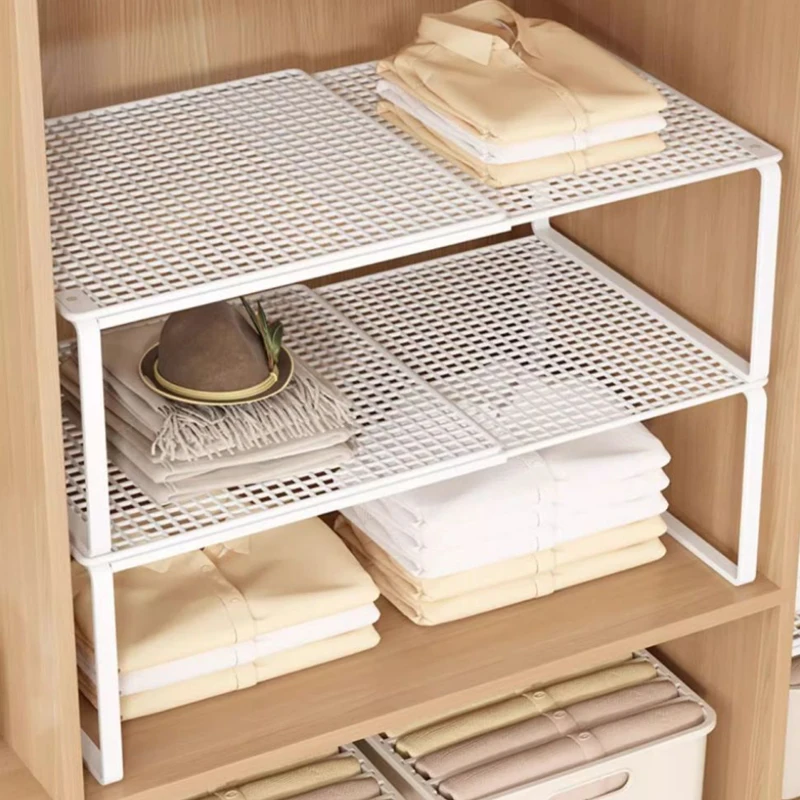 

Stackable Telescopic Closet Shelf Retractable Expandable Wardrobe Divider Board Adjustable Layered Partition Cabinet Organizer