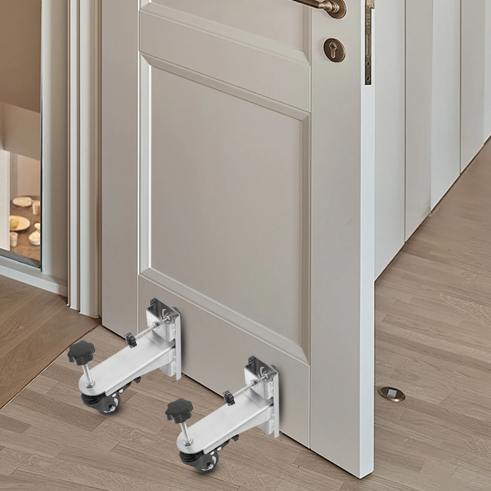 

2-Pack Door Installation Tool Kit Heavy Duty 500lb Capacity with Brakes for Bifold, Barn & Interior Doors