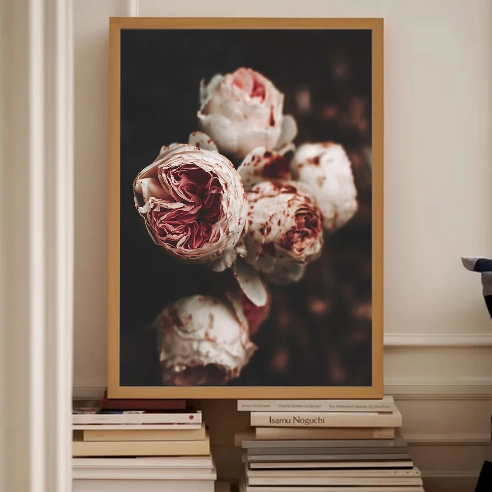 خمر روز قماش جدار الفن الأزهار اللوحة رومانسية زهرة طباعة النباتية ديكور المنزل صورة كبيرة الحجم العمل الفني الحديث #2