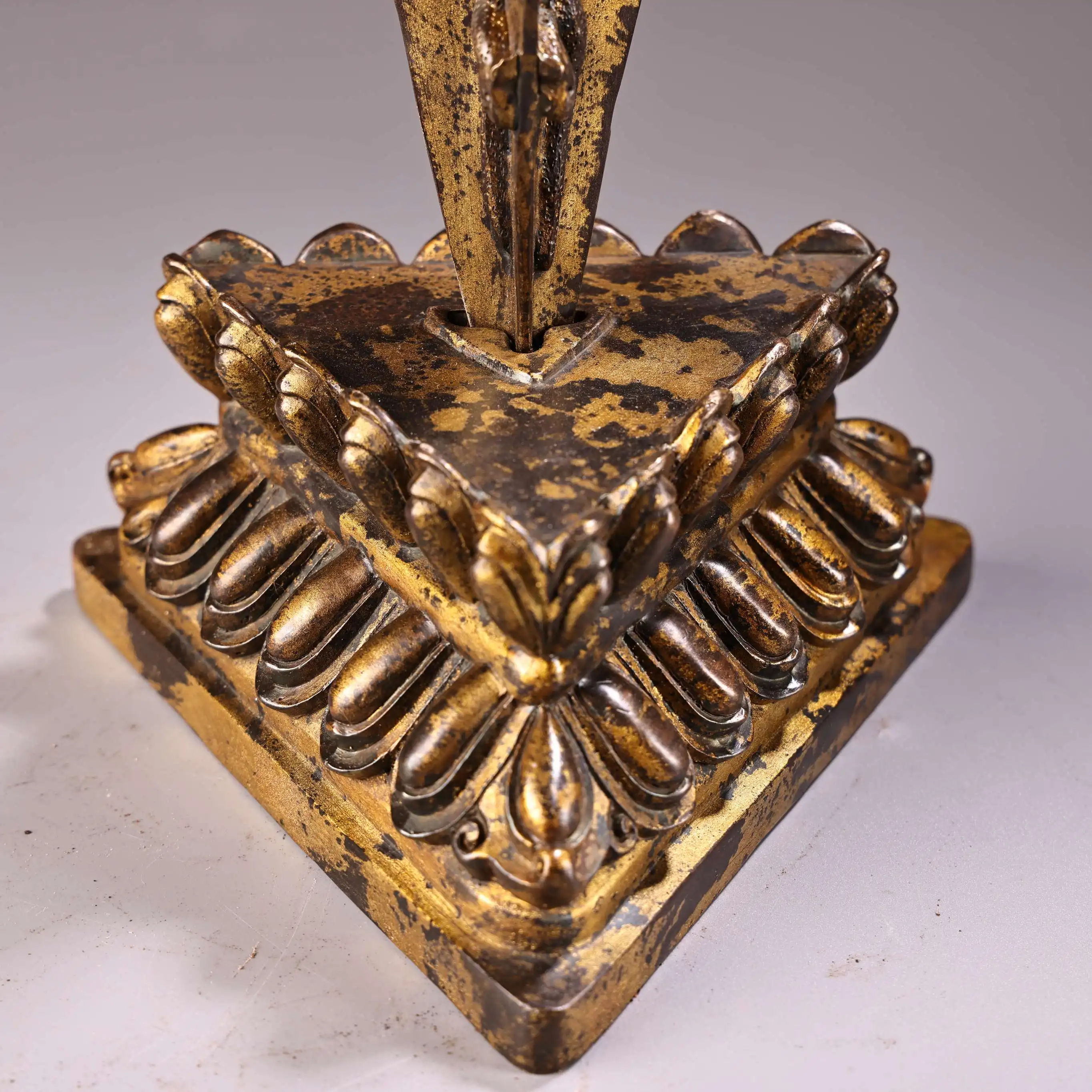 23 "مجموعة معبد التبت البرونزية القديمة الزنجفر الطين الذهب شاكياموني بوذا رئيس 11 ماهاكالا رئيس فاجرا فوربا قاعة العبادة