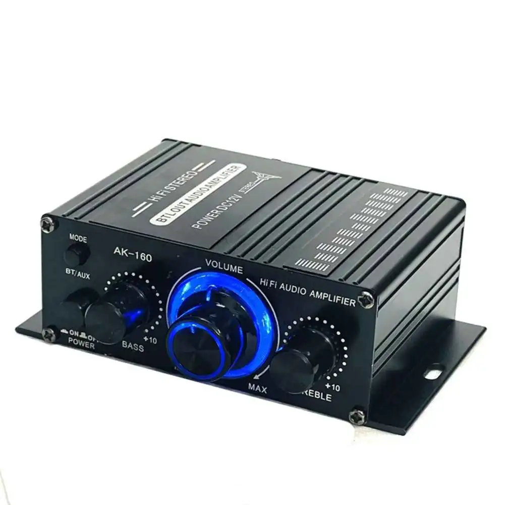 

Bluetooth-compatible Amplifier HiFi Audio Karaoke Home Theater Amplifier 12V Dual Channel Power Amp with RCA For Phone Computer