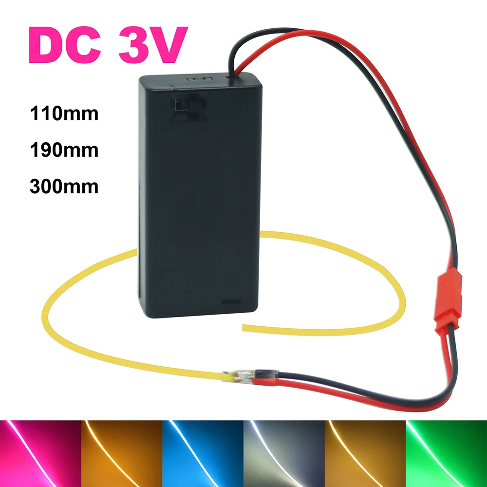 DC 3V LED COB Filament Flexible Lamp 3000K 6000K Green Ice Blue Pink 110mm 190mm 300mm Retro Edison Bulb Parts LED Diode Decor