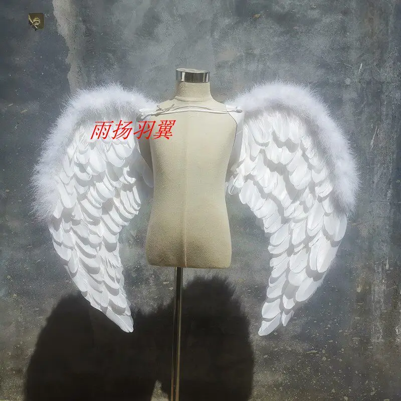

White Feather Child Wings Performance Halloween Props Princess Flower Girl Wedding Props Party Show