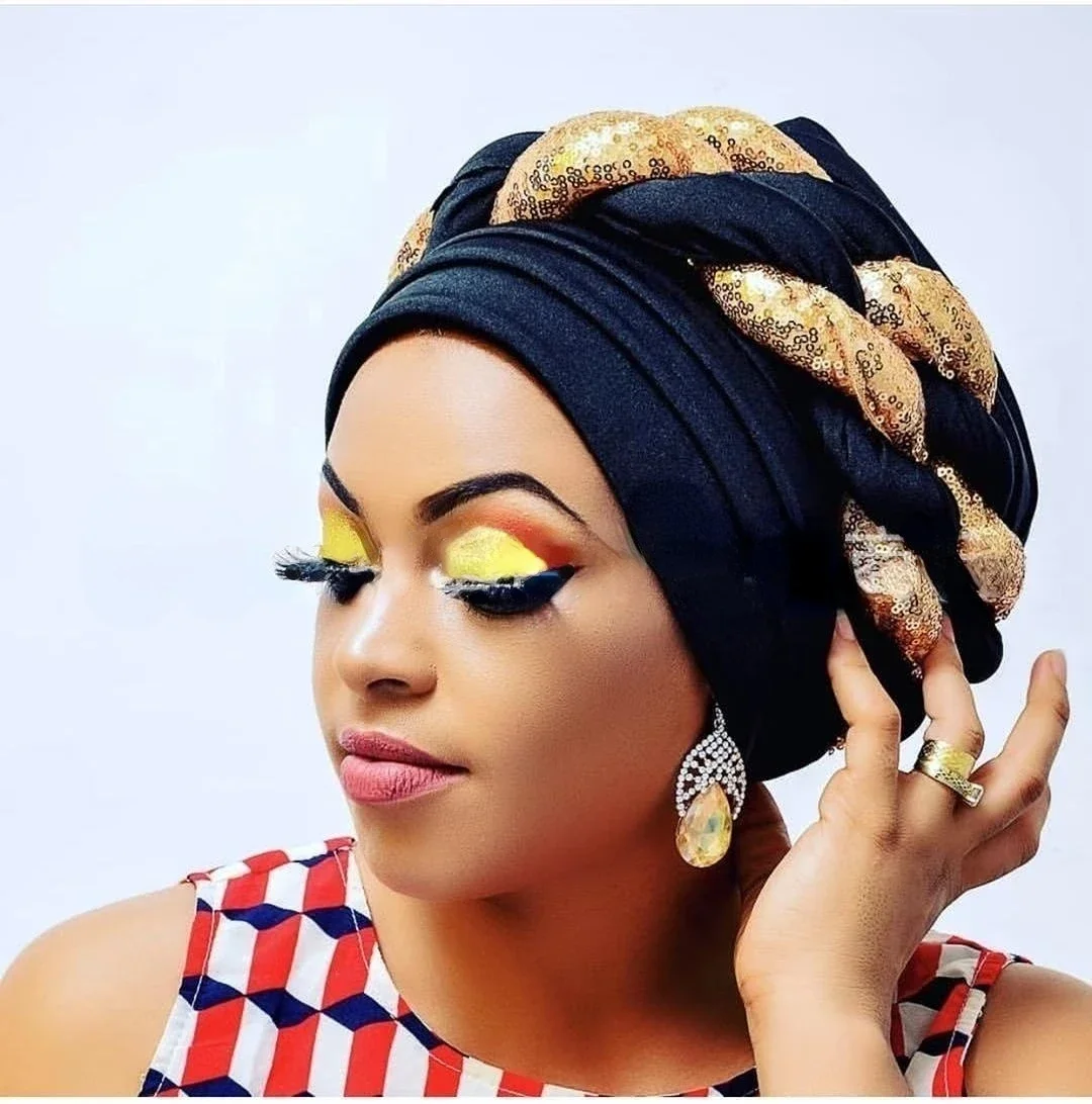 African Turban Hijab Pre Tied Bonnet Cap Nigerian Auto Gele Hijab Aso Ebi Already Made Headties Muslim Ready To Wear Head Wraps