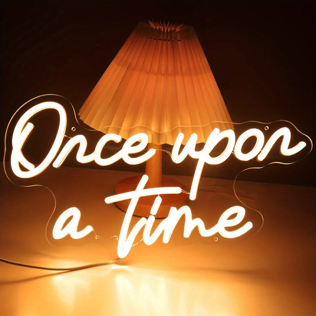 Once Upon A Time LED Neon Sign Warm White Fairy Tale Wall Art Bedroom Nursery Decor USB Powered Wedding Gift