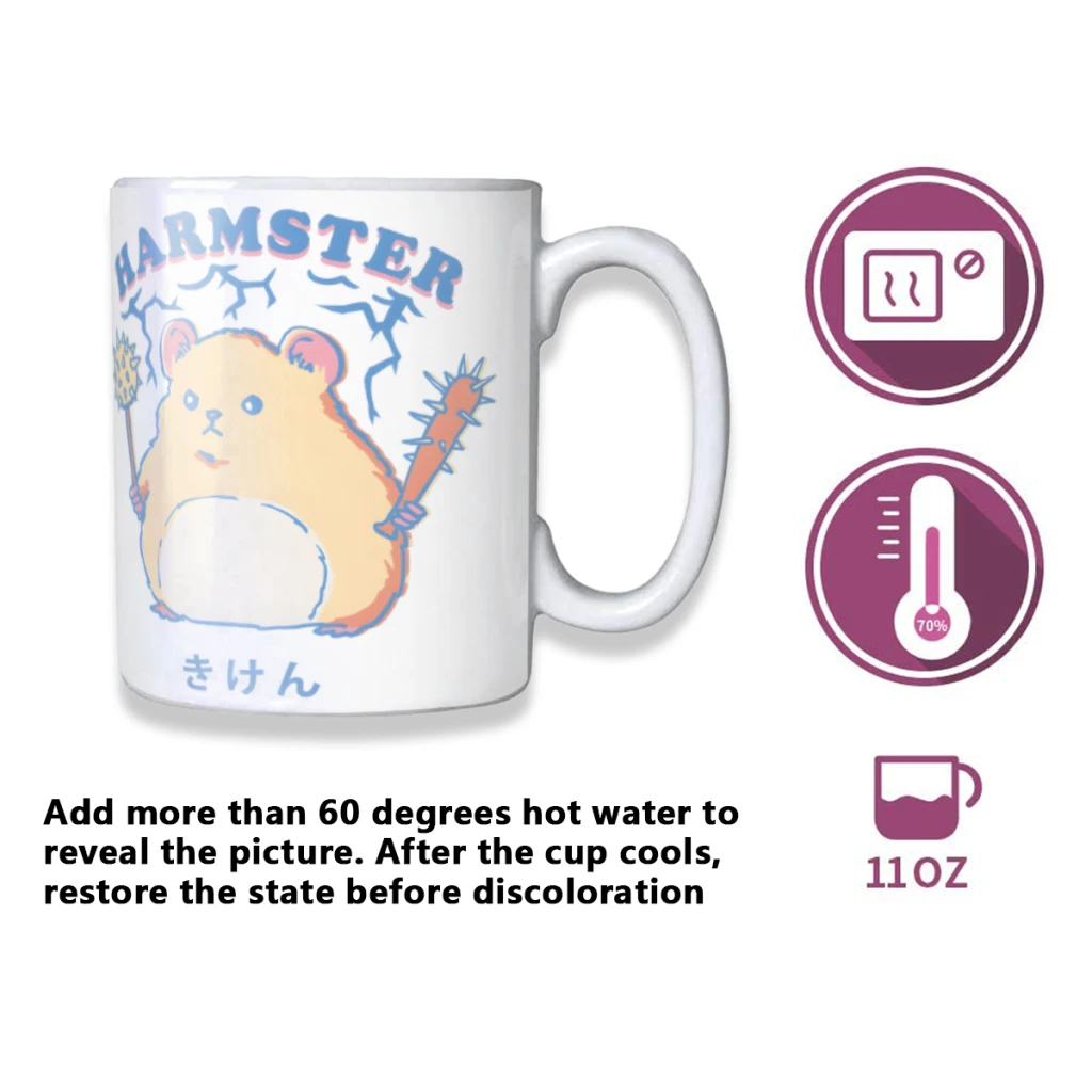 Harmster Hamster Creativity Change Color Chang mug Ceramic mug Hot Coffee Cup Breakfast Cup Mug Friend Gift