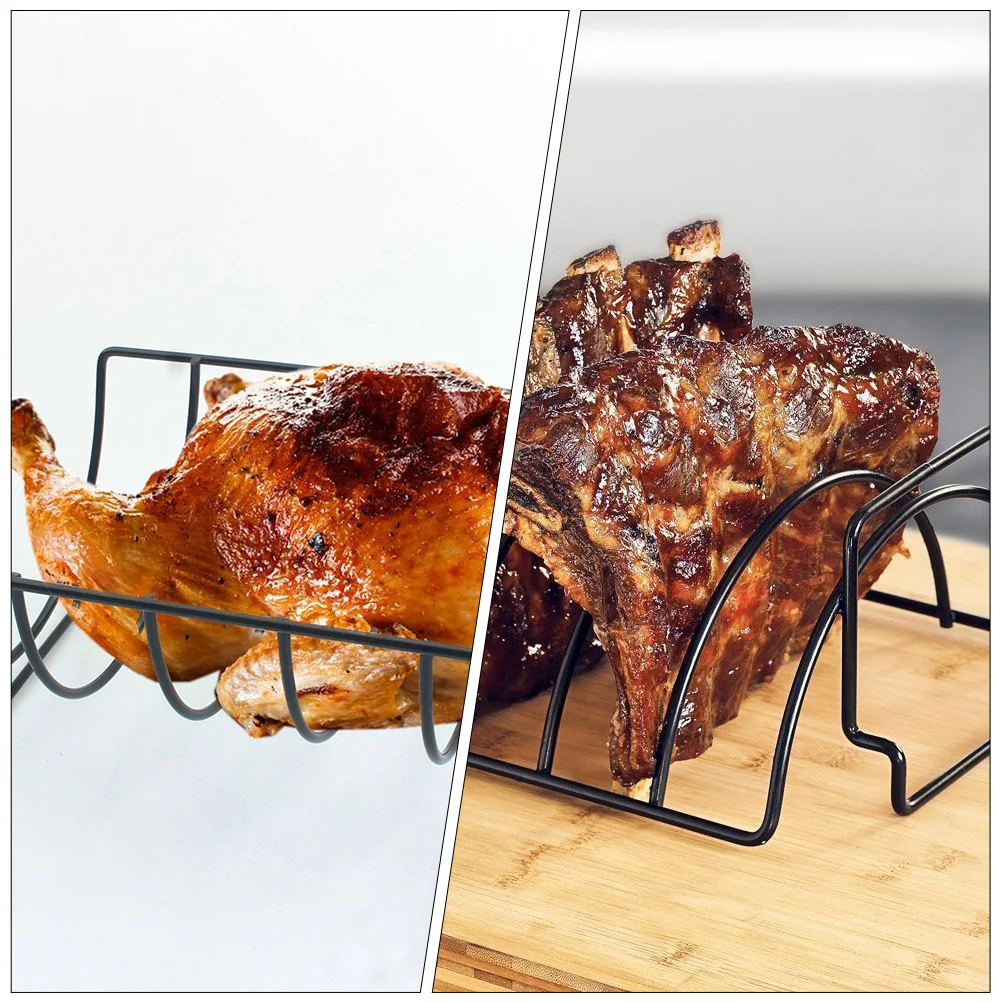 

2pcs Iron Bbq Grill Rack Heavy Duty Steak Grid Large Capacity Portable For Camping Outdoor Parties Barbecue