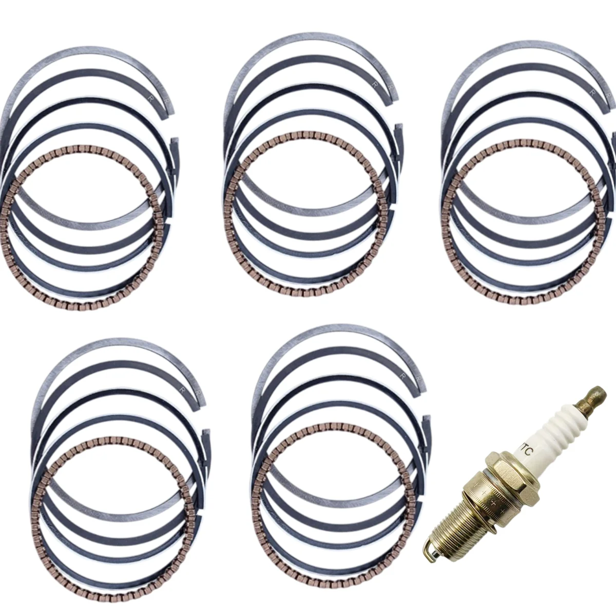5X 39mm Piston Rings Spark Plug Kit For Honda GX31 GX35 GX35NT HHT31S HHT35S Trimmer Lawn Mower Engine Replace Spare Part