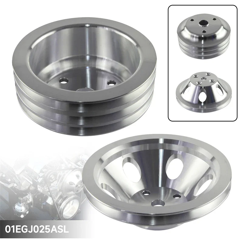 1 & 3 Groove LWP Long Water Pump Aluminum Pulley Kit Small Block For SB Chevy 350 265 283 305 327 383 400 V8 Engines