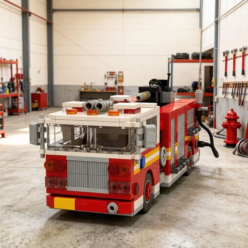 Brand New MOC-87624 City Fire Truck Service Truck Building Block Model Decoration 680PCS Birthday Toy Christmas Gift