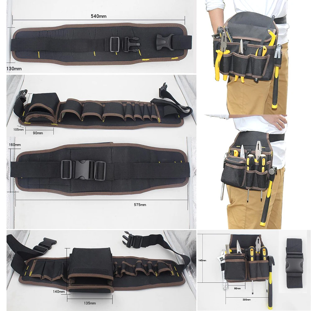 Simple Electrician Tool Storage Belt Bag Waterproof Waist Pack Storage Bag For Working