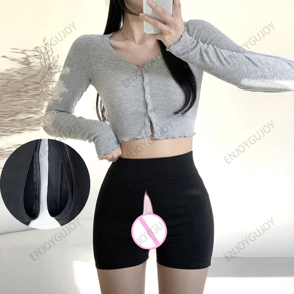 

Invisible Open Crotch Shorts for Women, Tight Fitting, Slim Fitting, Temperament, High Waist, Buttocks Lifting, Outdoor Sex