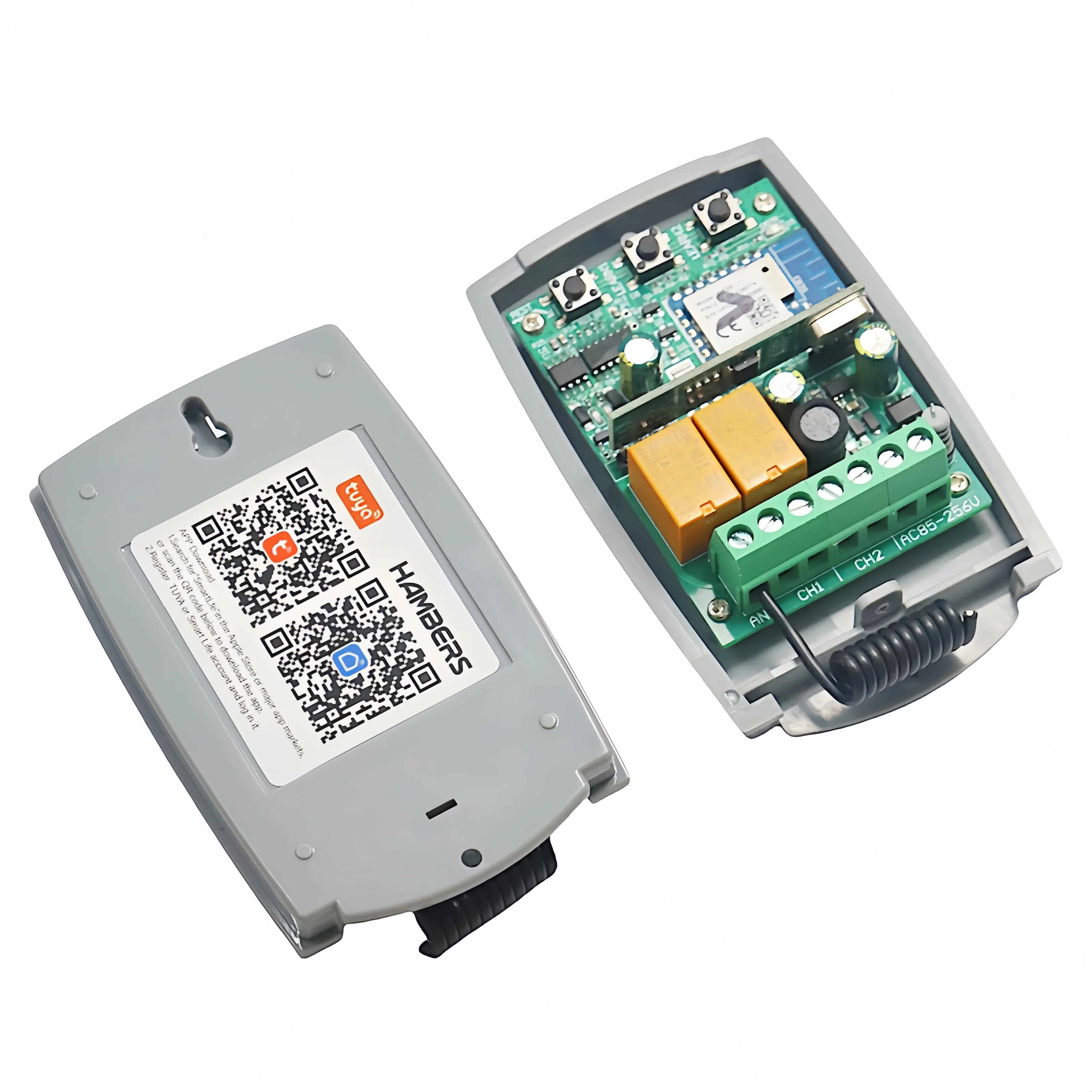 2CH Relay Switch Gate Controller Module Momentary Toggle Latched 433mhz Universal Garage Door Receiver 7-32V 85-250V