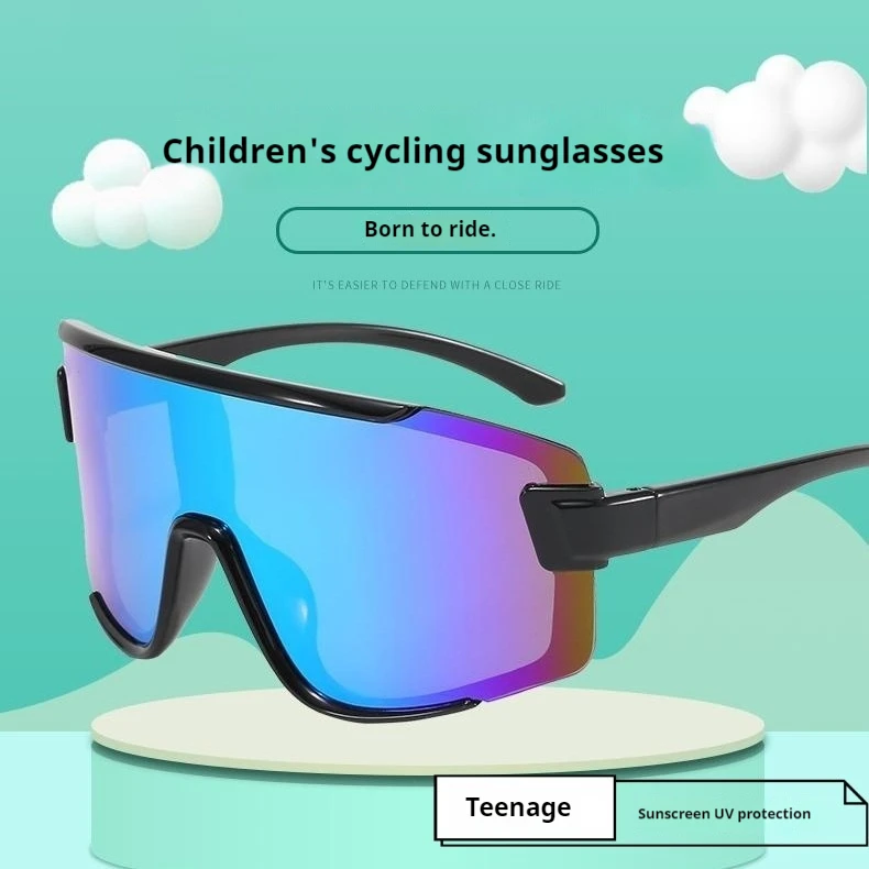 2025, neue Kinder-Radsport-Sonnenbrille, einteilige Teenager-Sonnenbrille, bunte Outdoor-Brille