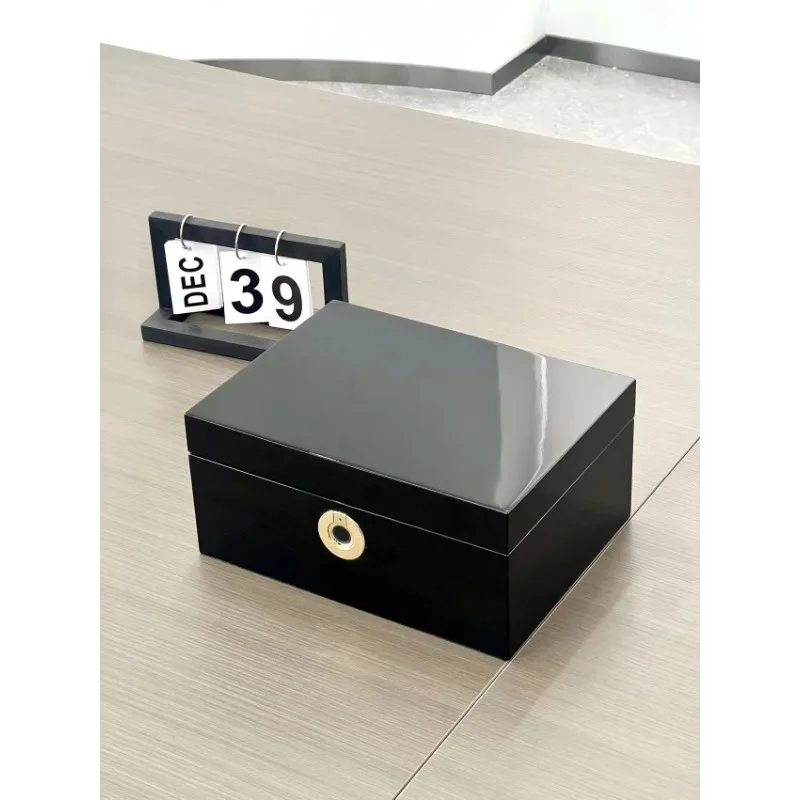 Premium Black Watch Box Lockable Design for Safe Keeping, Suitable for Home & Travel