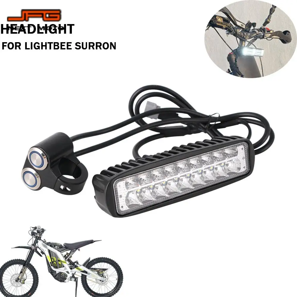 

Spotlight with Switch LED Headlight Motorcycle For Sur Ron Light Bee Segway Enduro Motocross Electric Dirt Bike Modified Parts