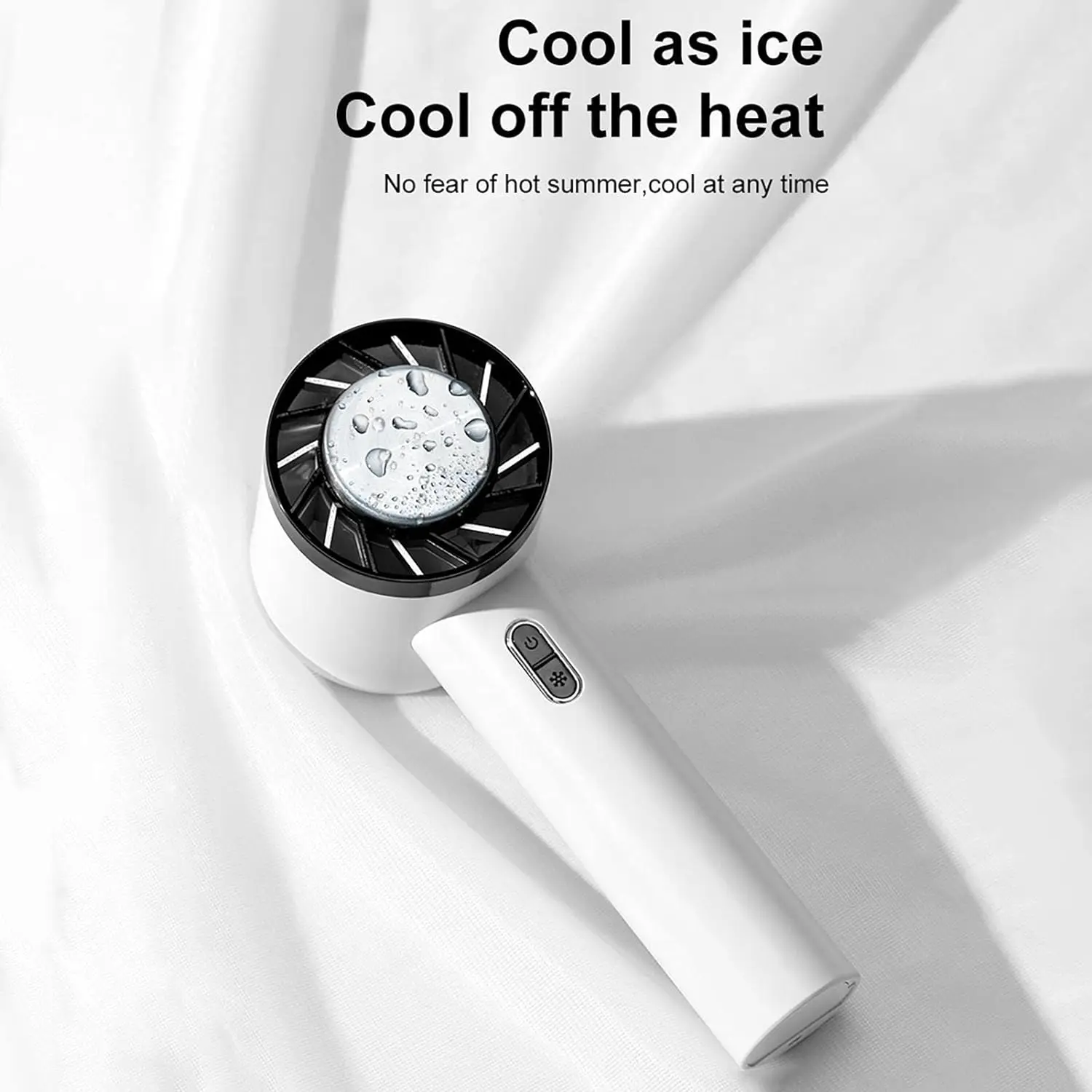 Handheld Cooling Fan Mini Personal Fan - USB Rechargeable Portable Fan Battery Operated 3 Speeds, Cold Compress Cooling Fan