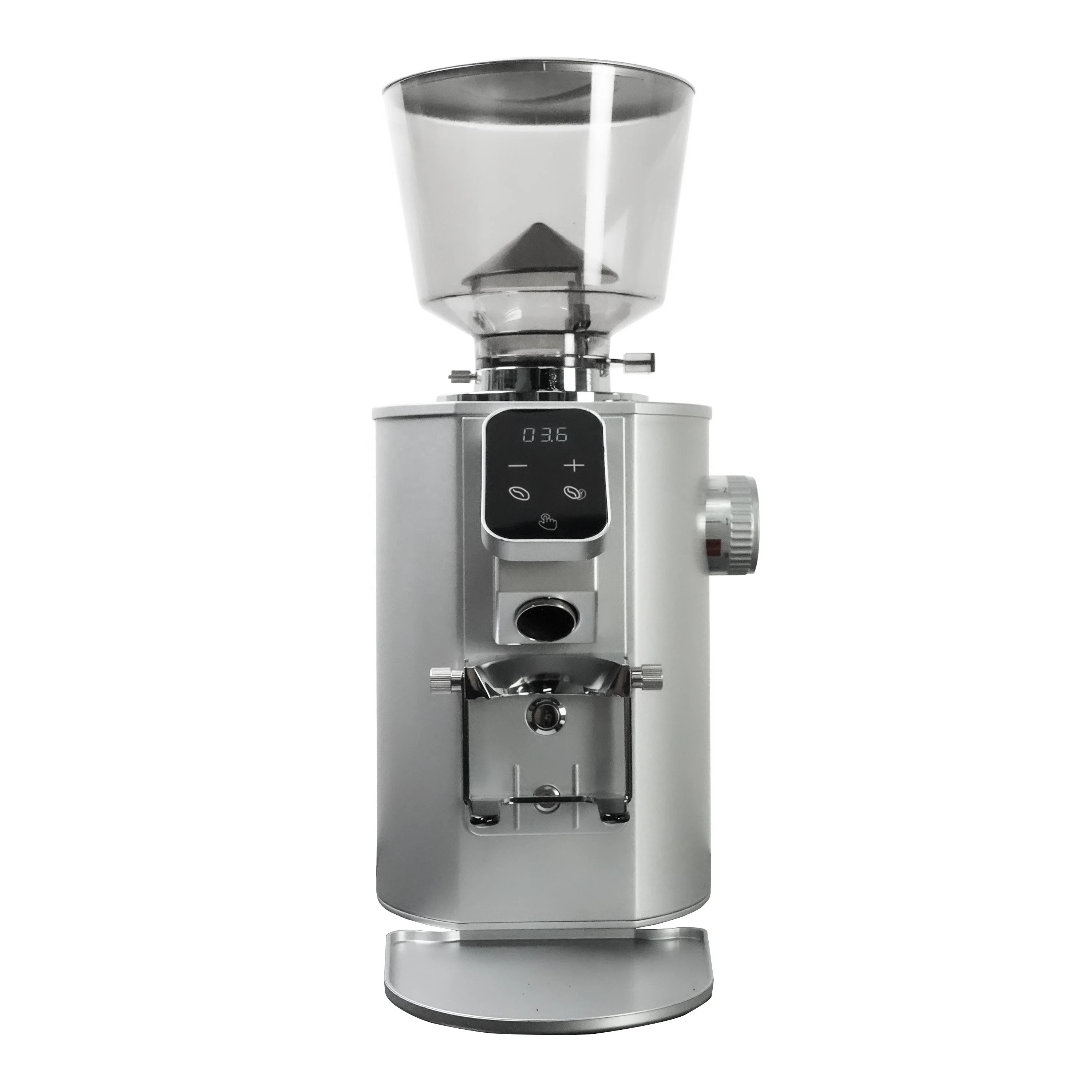 Electric coffee grinder, suitable for professional concentration in commercial stores, large bean equipment with 64mm flat burrs