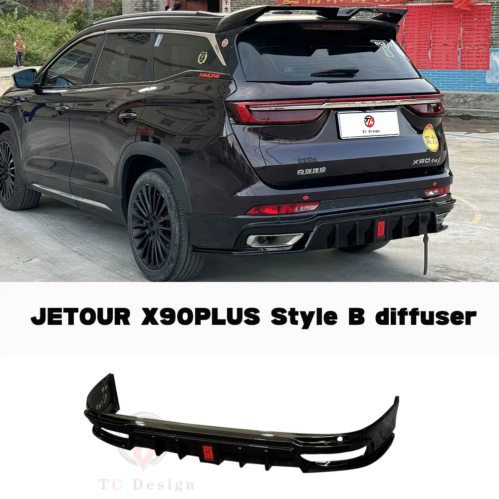 For JETOUR X90 PLUS diffuser spoiler prechin Auto parts are bright and black Body kit