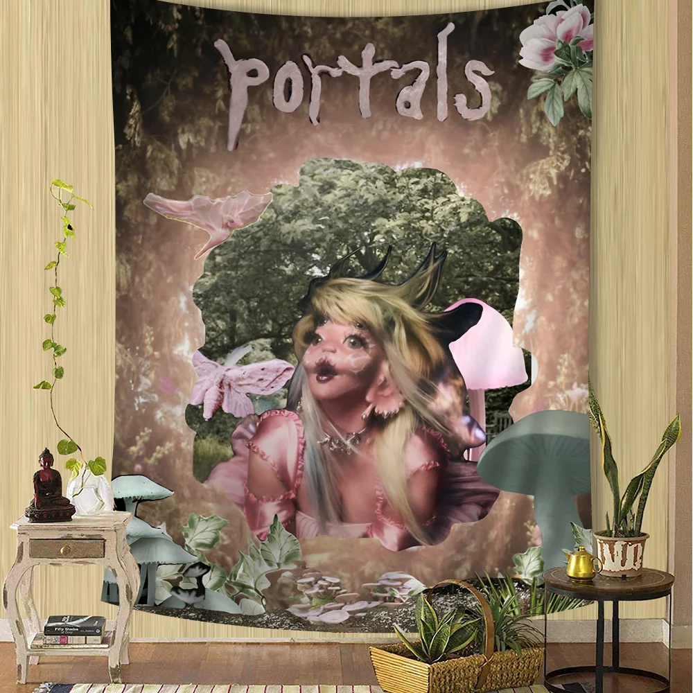 التارو المعلق بنسيج أنيمي ، سجاد الحائط ، ملاءات معلقة على الحائط ، بوابات المغنية ميلاني مارتينيز ، الهيبي