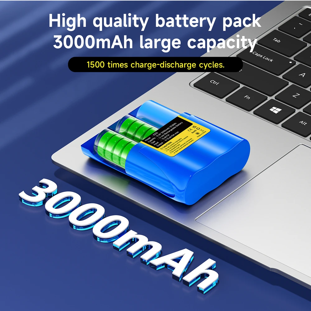 PALO 12.6V 3Ah Rechargeable 3000mAh Lithium ion Battery Pack with Fast Charging Charger for 12.6V Devices RC Car Boat DIY Robot