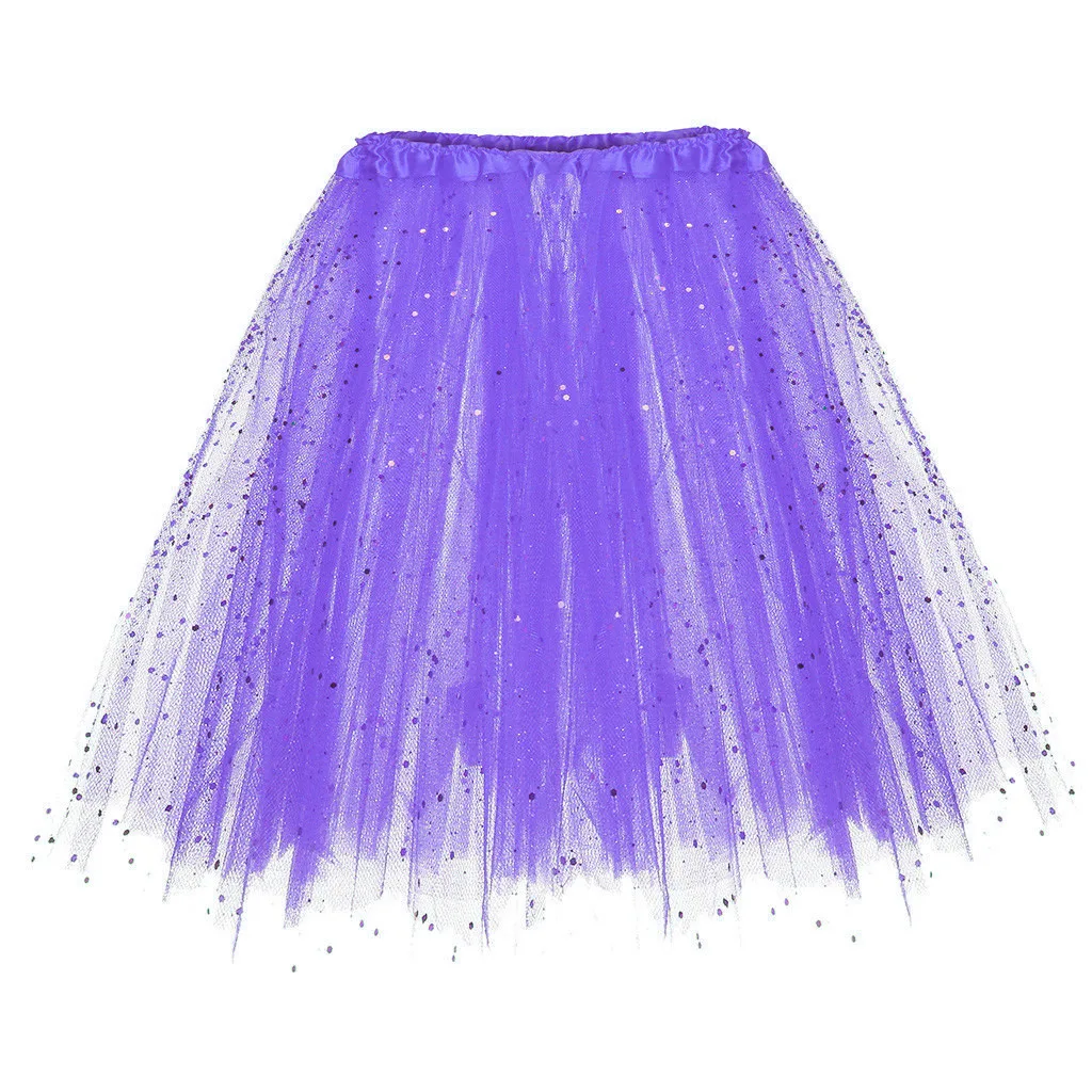 

Girls Sequins Skirts 3-layer Mesh Skirt Ballet Dance Star Glitter Ball Gown Party Clothes Women Skirts