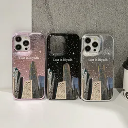 Personalise Initial Name Letters Leather Case For Iphone 16 pro 15 pro max 14 13 12 Mini 11 Luxury kafr letters Covers