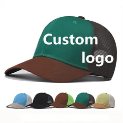 Czapka sportowa niestandardowe dorosłych mężczyzn patchwork hip hop zakrzywione czapki z prostym daszkiem męska czapka z siatką typu Trucker własne logo czapki baseballowe kapelusze przeciwsłoneczne