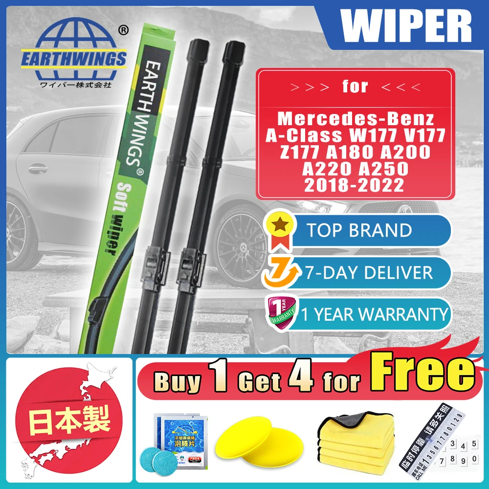 Front Wiper Blades Brushes For Mercedes Benz A Class W177 V177 Z177 2018 2019 2020 2021 2022 A180 A200 A220 A250 Car Accessories