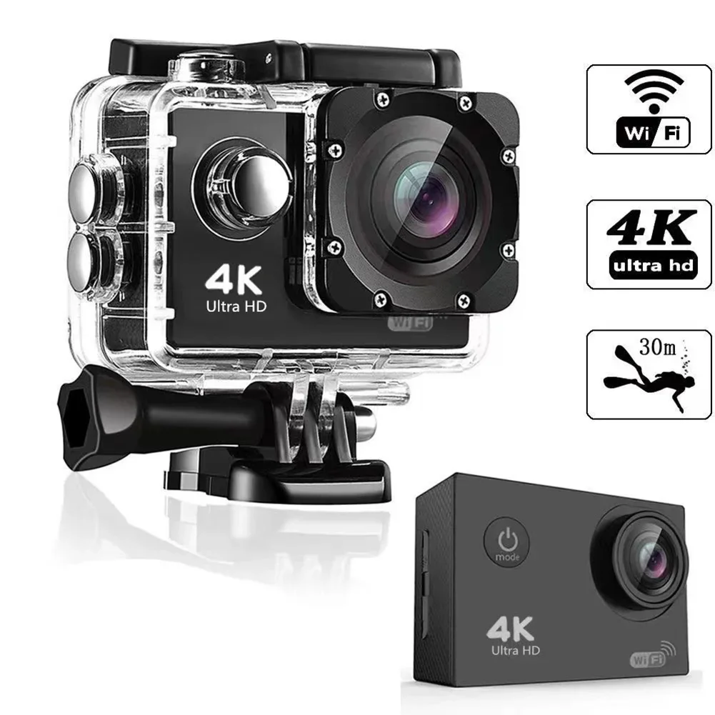 

4K HD Action Camera 2.0inch Screen Remote Control 30fps/170D Waterproof Sports Camera For Outdoor Cycling Live Streaming