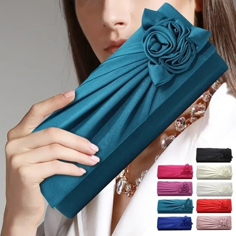 2023 Fashion New Silk Handheld Bag Flower Dinner Bag Evening Gift Bag Ladies Banquet Bag Shoulder Bag